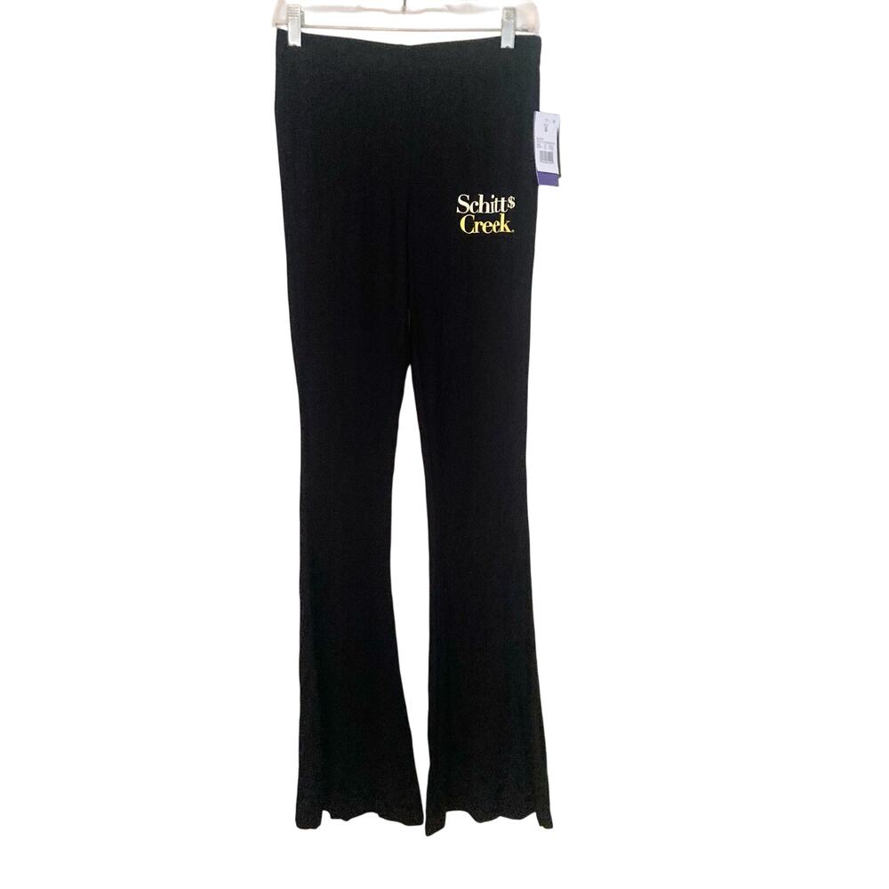 Schitt's Creek Women's Leggings Black Size S Flared Lounge Pants PJ NWT